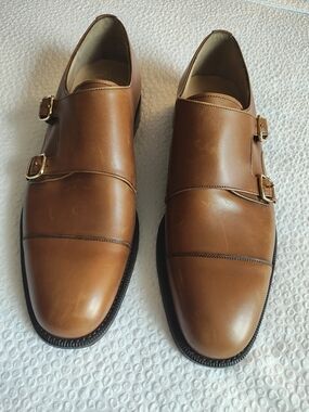 Church's Cognac Brown Double Monk Strap Leather Shoes Size 8
